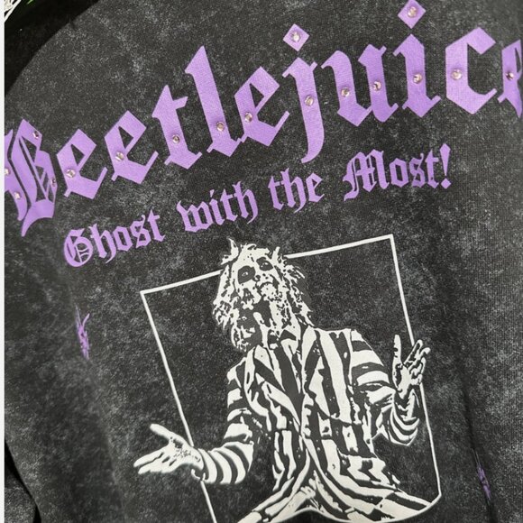 BEETLEJUICE Ghost with the Most  Sweatshirt Womens Siz L NWT - Picture 2 of 4